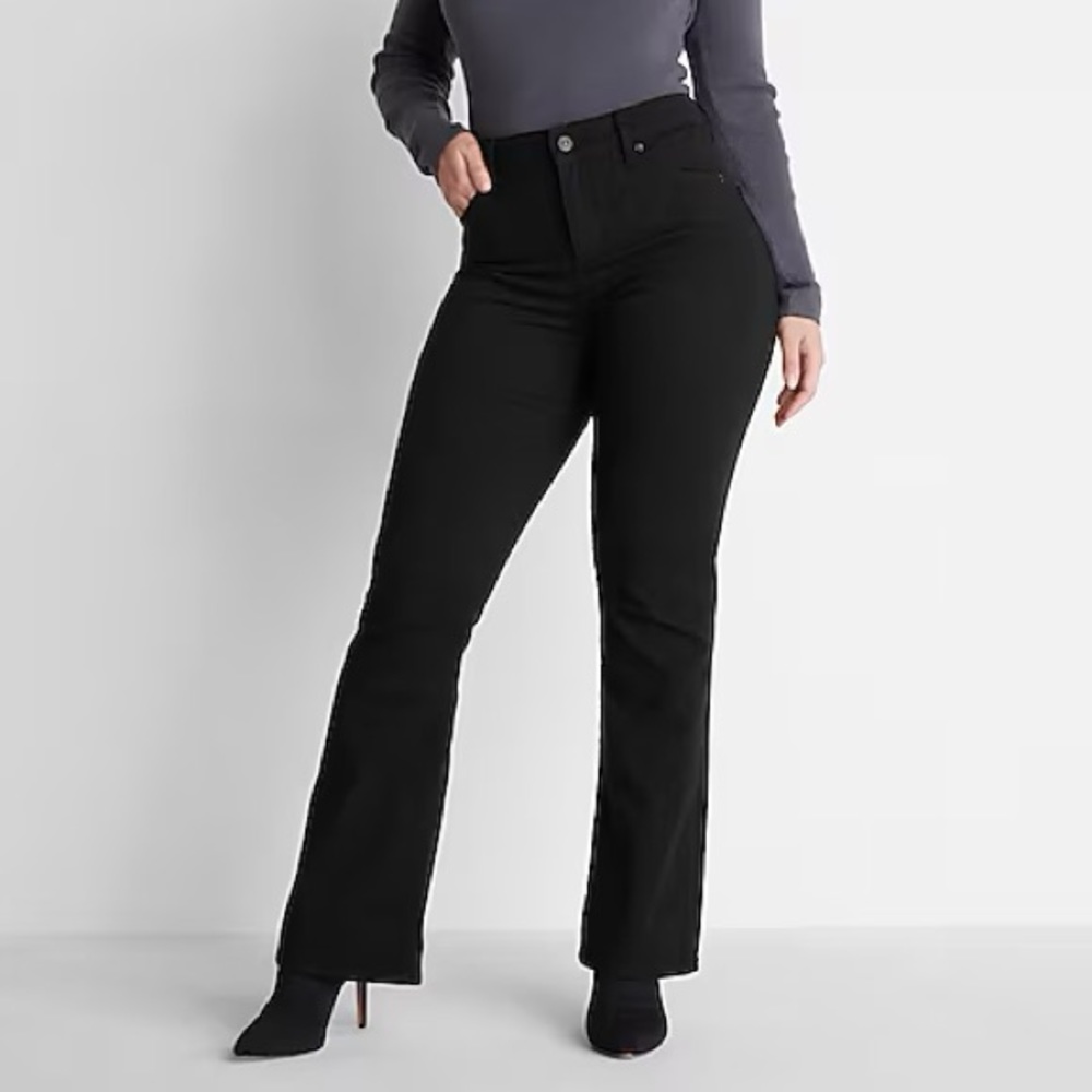 Express Black Mid Rise Bootcut Jeans